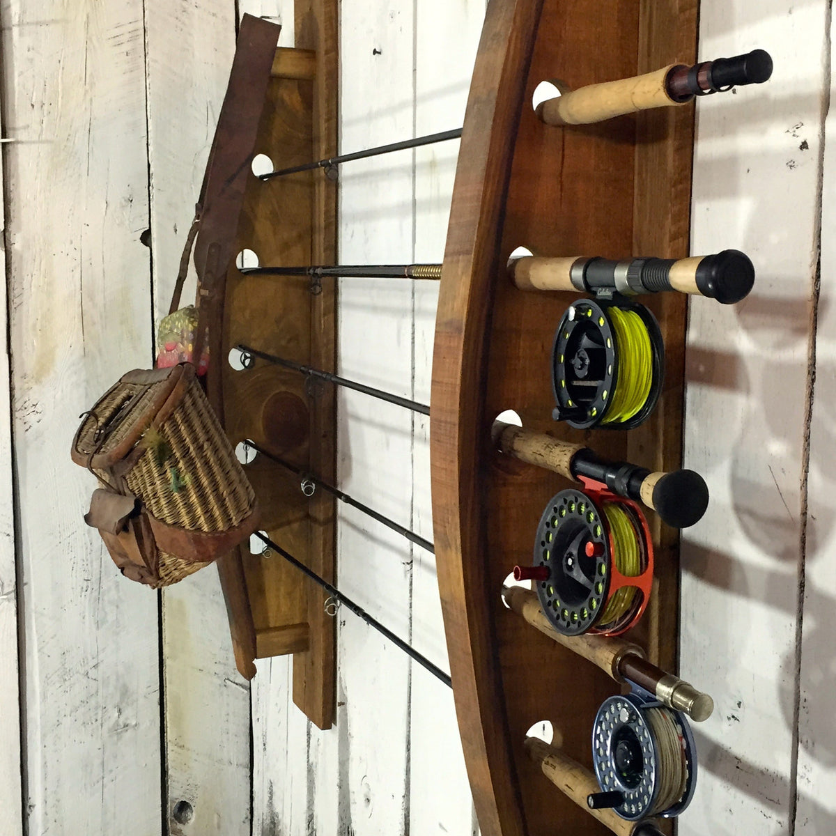 Reclaimed Napa Valley Wine Stave Fly Fishing Rack– Great Lakes Reclaimed